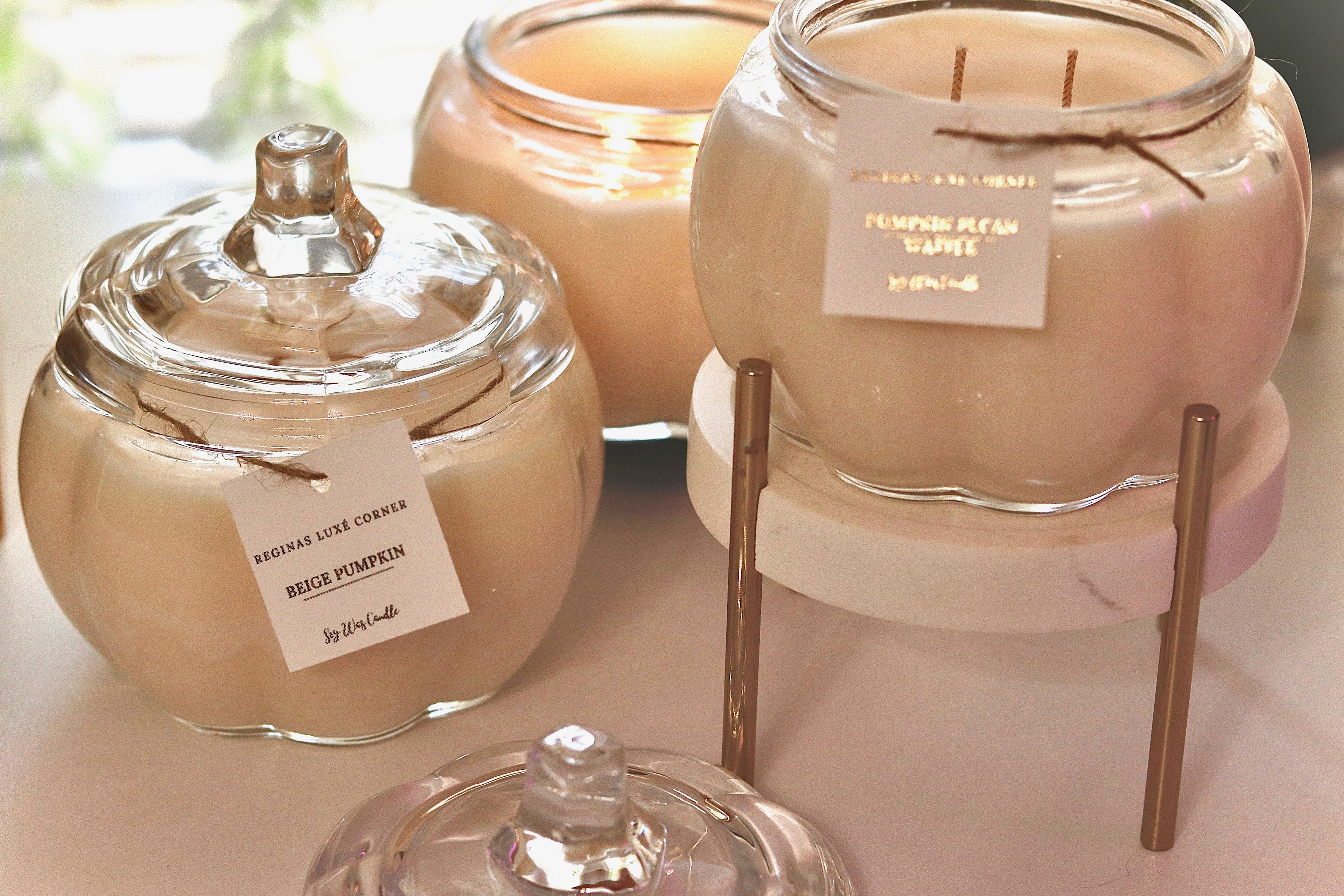 Glass Pumpkin Candle