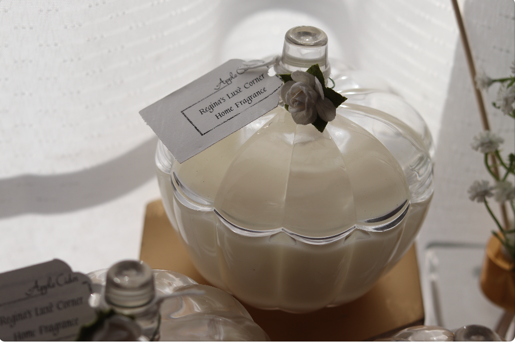 Glass Pumpkin Candle - Regina's Luxé Corner
