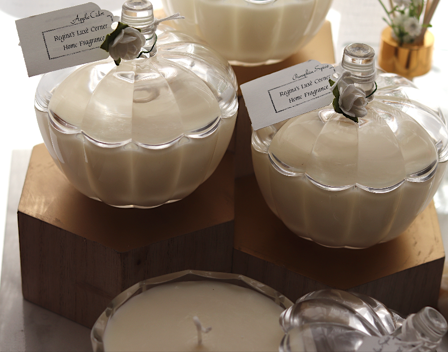 Glass Pumpkin Candle-Regina's Luxé Corner